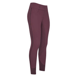 Legging de equitación HV Polo Isabell FullGrip Bahía negra Burdeos