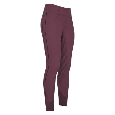 Legging de equitación HV Polo Isabell FullGrip Bahía negra Burdeos