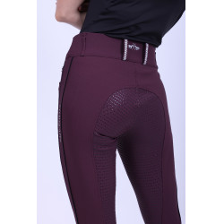 Legging de equitación HV Polo Isabell FullGrip Bahía negra Burdeos