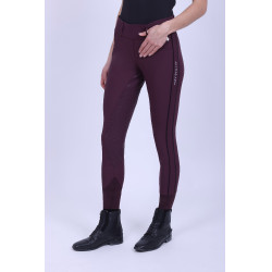 Legging de equitación HV Polo Isabell FullGrip Bahía negra Burdeos