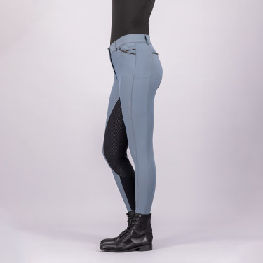 Pantalón de equitación Euro-star Arista diamond FullGrip Plomo negro Azul