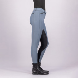 Pantalón de equitación Euro-star Arista diamond FullGrip Plomo negro Azul
