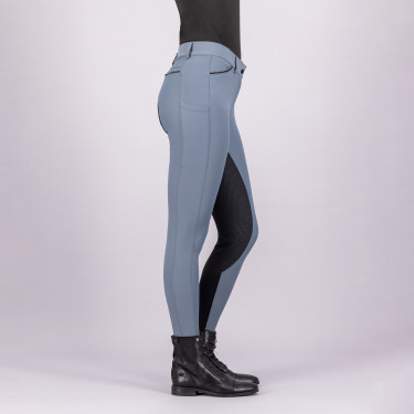 Pantalón de equitación Euro-star Arista diamond FullGrip Plomo negro Azul