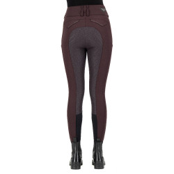 Pantalón de equitación Euro-star Aurelia Diamond FullGrip Rosa negra Burdeos Pantalón de equitación Euro-star Aurelia Diamond FullGrip Rosa negra Burdeos