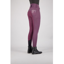 Pantalón de equitación Euro-star Indigo Glam FullGrip Bahía negra Burdeos Pantalón de equitación Euro-star Indigo Glam FullGrip Bahía negra Burdeos