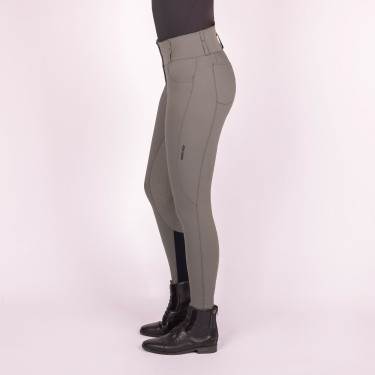 Pantalón de equitación Euro-star Indigo Glam FullGrip Gris ruleta