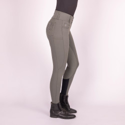 Pantalón de equitación Euro-star Indigo Glam FullGrip Gris ruleta