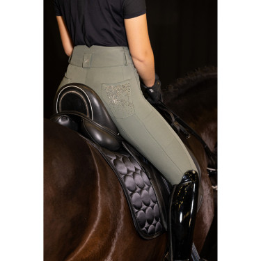 Pantalón de equitación Euro-star Indigo Glam FullGrip Gris ruleta