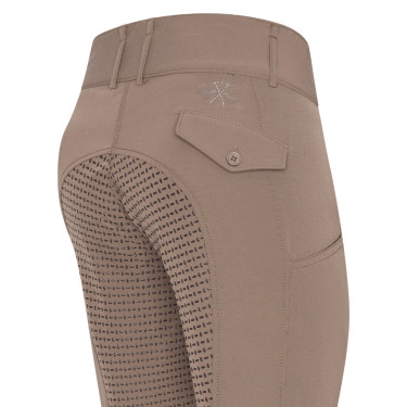 Pantalón de equitación HV Polo Nadine FullGrip Topo Oscuro Marrón