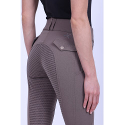 Pantalón de equitación HV Polo Nadine FullGrip Topo Oscuro Marrón