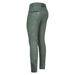 Pantalón de equitación Imperial Riding El Capone winterwarm AOP FullGrip Salvia negra Verde
