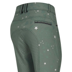 Pantalón de equitación Imperial Riding El Capone winterwarm AOP FullGrip Salvia negra Verde