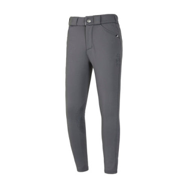 Pantalón Kingsland Kian Trekkers con grip en las rodillas para niño Gris a rayas finas