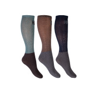 Calcetines HKM Microcotton Colour por 3 Marrón oscuro / verde