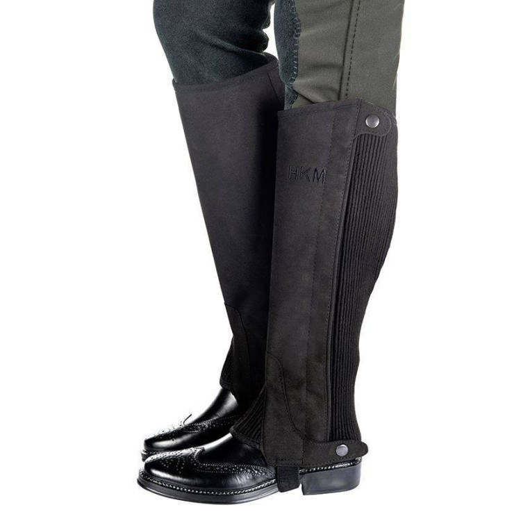 Mini chaps HKM de microfibra de ante