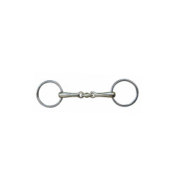 Mordedura de doble rotura HKM 16 mm de maillechort con anillas de acero inoxidable