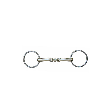 Mordedura de doble rotura HKM 16 mm de maillechort con anillas de acero inoxidable