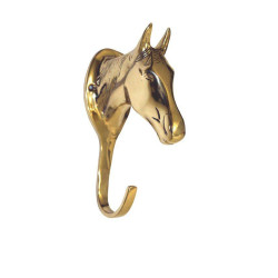 Colgador de bridas HKM cabeza de caballo en latón