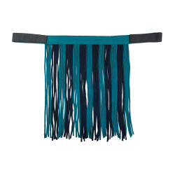 Set de cabezada HKM con mosquetón y flecos desmontables Petróleo / azul marino