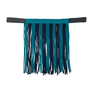 Set de cabezada HKM con mosquetón y flecos desmontables Petróleo / azul marino