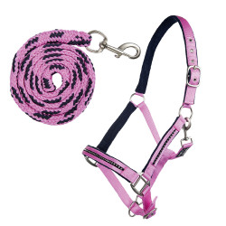 Conjunto de cabezada con mosquetón HKM Crystal acolchado