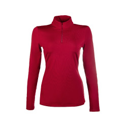 Camiseta técnica HKM Basic de manga larga Rojo oscuro