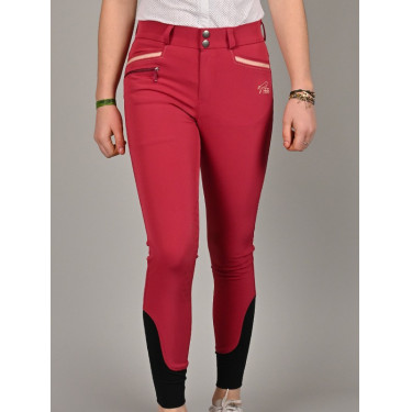 Pantalón de equitación junior para niña Luna Jump'In Frambuesa Rojo