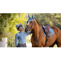 Mantilla LeMieux ProSport Suede GP Square Azul hielo