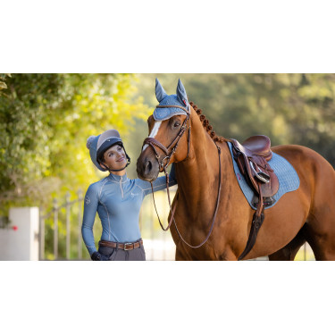 Mantilla LeMieux ProSport Suede GP Square Azul hielo