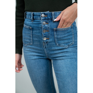 Jean Flare Harcour Juvo Vaquero Gris