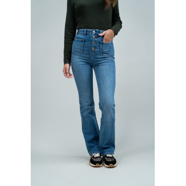 Jean Flare Harcour Juvo Vaquero Gris