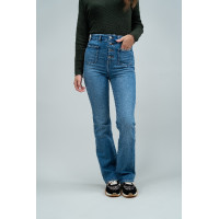 Jean Flare Harcour Juvo Vaquero Gris