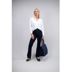 Jean Flare Harcour Juvo Jean crudo Azul marino