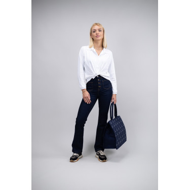 Jean Flare Harcour Juvo Jean crudo Azul marino
