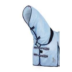 Manta antimoscas Freja Horze con cubre cuello Azúl claro Manta antimoscas Freja Horze con cubre cuello Azúl claro