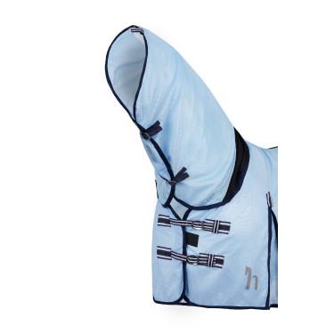 Manta antimoscas Freja Horze con cubre cuello Azúl claro Manta antimoscas Freja Horze con cubre cuello Azúl claro