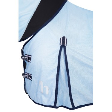 Manta antimoscas Freja Horze con cubre cuello Azúl claro Manta antimoscas Freja Horze con cubre cuello Azúl claro