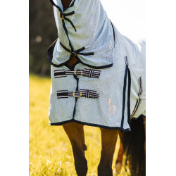 Manta antimoscas Freja Horze con cubre cuello Azúl claro Manta antimoscas Freja Horze con cubre cuello Azúl claro