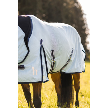 Manta antimoscas Freja Horze con cubre cuello Azúl claro Manta antimoscas Freja Horze con cubre cuello Azúl claro