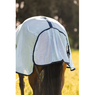 Manta antimoscas Freja Horze con cubre cuello Azúl claro Manta antimoscas Freja Horze con cubre cuello Azúl claro