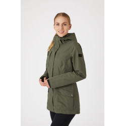 Chaqueta de cáscara técnica Horze Jadine mujer Escarabajo verde caqui
