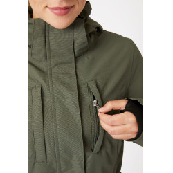 Chaqueta de cáscara técnica Horze Jadine mujer Escarabajo verde caqui