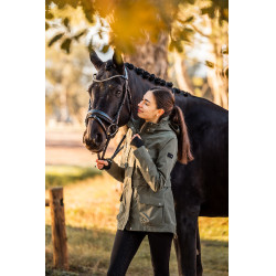 Chaqueta de cáscara técnica Horze Jadine mujer Escarabajo verde caqui