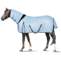 Manta antimoscas Freja Horze con cubre cuello Azúl claro