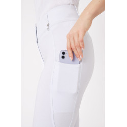 Pantalón de agarre integral para todas las estaciones Horze Mira Blanco / azul turquesa