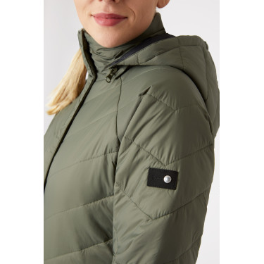 Plumífero Aurora Horze para mujer con falda desmontable Escarabajo verde Plumífero Aurora Horze para mujer con falda desmontable Escarabajo verde