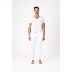 Pantalón con badanas de silícona Horze Gran Premio Hombre Blanco Pantalón con badanas de silícona Horze Gran Premio Hombre Blanco