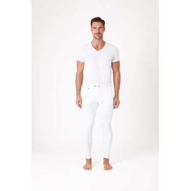 Pantalón con badanas de silícona Horze Gran Premio Hombre Blanco Pantalón con badanas de silícona Horze Gran Premio Hombre Blanco