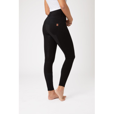Pantalones de Montar con Cintura Alta deAsiento Completo de Silicona para Mujer Tara Horze Negro Pantalones de Montar con Cintura Alta deAsiento Completo de Silicona para Mujer Tara Horze Negro