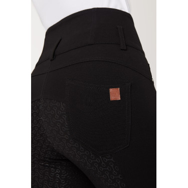 Pantalones de Montar con Cintura Alta deAsiento Completo de Silicona para Mujer Tara Horze Negro Pantalones de Montar con Cintura Alta deAsiento Completo de Silicona para Mujer Tara Horze Negro